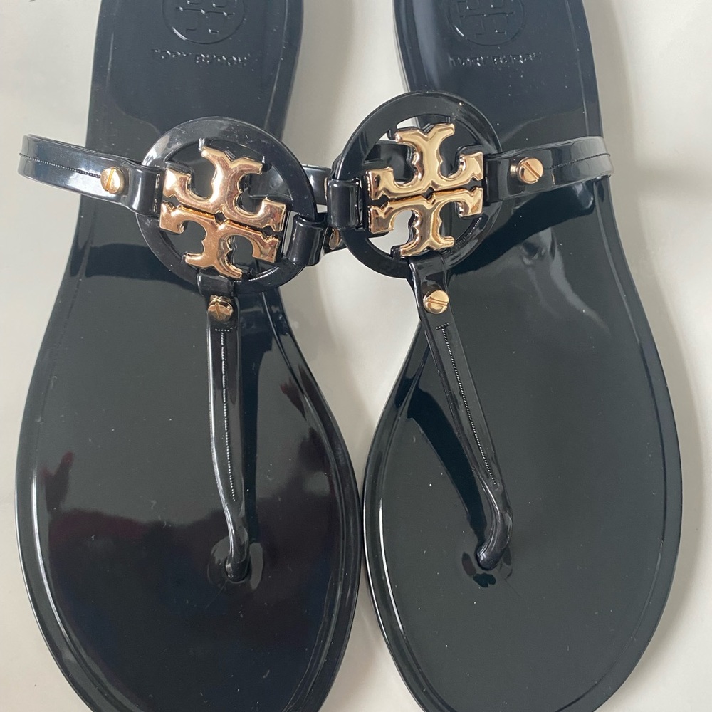 Tory Burch jelly sandals black/ gold